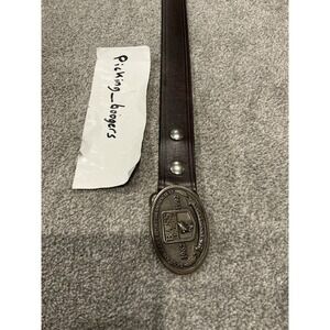 VINTAGE, BELT BUCKLE, BASS ANGLERS SPORTSMAN, 25th USA, leather Belt size 32